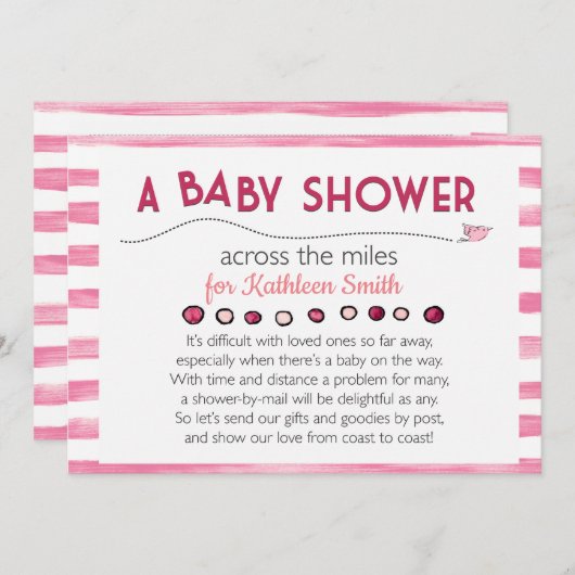 マイルを渡るベビーシャワーの招待状 招待状 (正面/裏面)