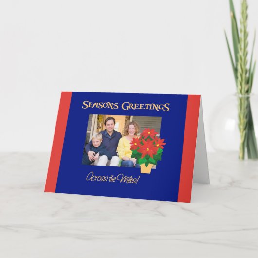 マイルを渡るポインセチア・シーズンのご挨拶 シーズンカード (正面)
