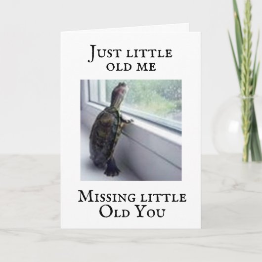 **マイルを渡る**カメはハッピーバースデー カード (正面)