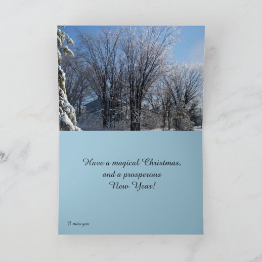 マイルカードを渡るオハイオ州のクリスマス シーズンカード (内部)