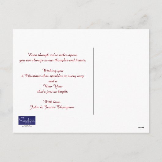 マイルスのはがきに向かうメリークリスマス シーズンポストカード (裏面)