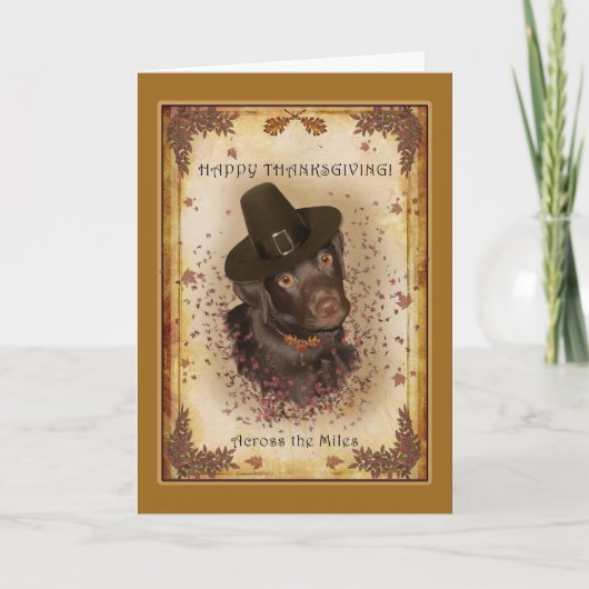 マイルスのグリーティングカードを越えた犬の感謝祭 シーズンカード (正面)