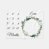 マイルスシンプルトの水の色の葉のリース記念 フリースブランケット (正面(横))