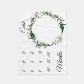 マイルスシンプルトの水の色の葉のリース記念 フリースブランケット (正面)