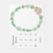 マイルストンベビーブランケットかわいいスロッスボーイ名 フリースブランケット (正面)