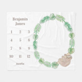 マイルストンベビーブランケットかわいいスロッスボーイ名 フリースブランケット (正面(横))