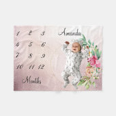 マイルストンヴィンテージバラ金ゴールドフェードベビー適用領域 フリースブランケット