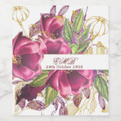 マイルストーエレガントン誕生日ブルゴーニュフローラシック ワインラベル (シングルラベル)