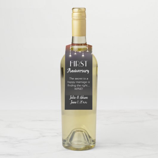 マイルストーパーソナライズされたンバーサリーワインラベル ボトルネックタグ (ボトル)