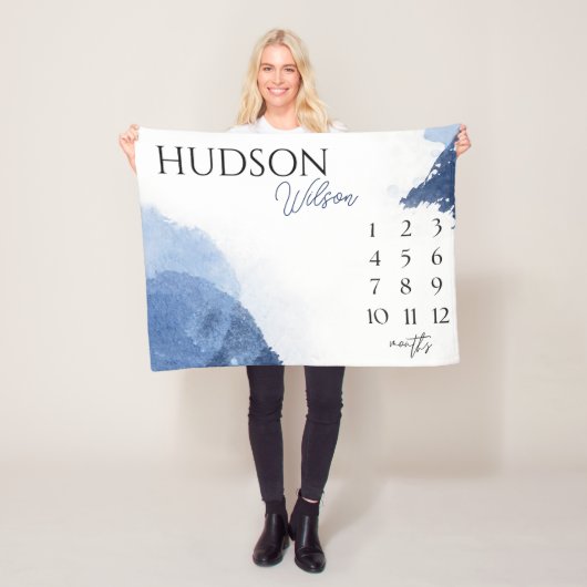 マイルストーパーソナライズされたンブランケット男の赤ちゃん毛布 フリースブランケット (インサイチュ)