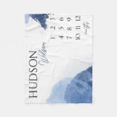 マイルストーパーソナライズされたンブランケット男の赤ちゃん毛布 フリースブランケット (正面)