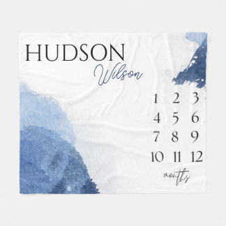 マイルストーパーソナライズされたンブランケット男の赤ちゃん毛布 フリースブランケット
