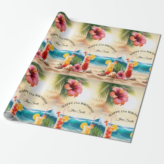 マイルストーンお祝いに最適 – 21歳の誕生日 ラッピングペーパー (アンロールド)