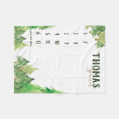 マイルストーンのウッドランドベビー成長トラッカー フリースブランケット (正面(横))