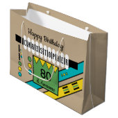 マイルストーンの特別な誕生日の名前（緑） ラージペーパーバッグ (正面アングル)