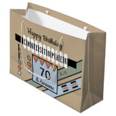 マイルストーンの特別な誕生日の名前（緑） ラージペーパーバッグ (正面アングル)