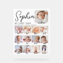 マイルストーンの誕生日のサイン、印刷可能なベビーの最初 アクリルサイン