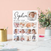 マイルストーンの誕生日のサイン、印刷可能なベビーの最初 アクリルサイン (ウェディング)