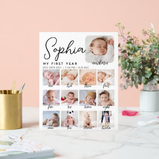 マイルストーンの誕生日のサイン、印刷可能なベビーの最初 アクリルサイン