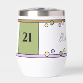 マイルストーンの誕生日21番目の名前パープルグリーン (正面)