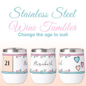 マイルストーンの誕生日21st名ターコイズピンク