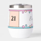 マイルストーンの誕生日21st名ターコイズピンク (正面)