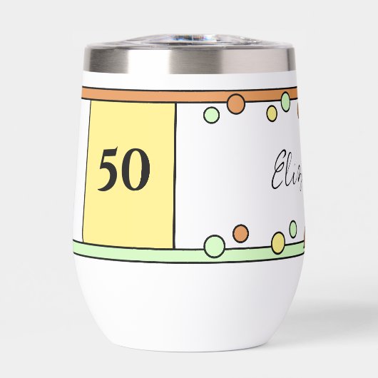 マイルストーンの誕生日50th名イエローオレンジ (正面)