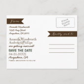 マイルストーンの迷彩柄素朴タイムライン日付カードの保存 案内ポストカード (裏面)