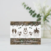 マイルストーンの迷彩柄素朴タイムライン日付カードの保存 案内ポストカード (スタンド正面)