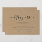 マイルストーンアダルトバースデーパーティクラフト紙 招待状 (正面/裏面)