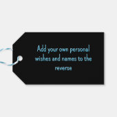 マイルストーンエイジブラック/ブルー誕生日レーサーメンズ ギフトタグ (裏面横)