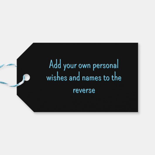 マイルストーンエイジブラック/ブルー誕生日レーサーメンズ ギフトタグ (裏面横)