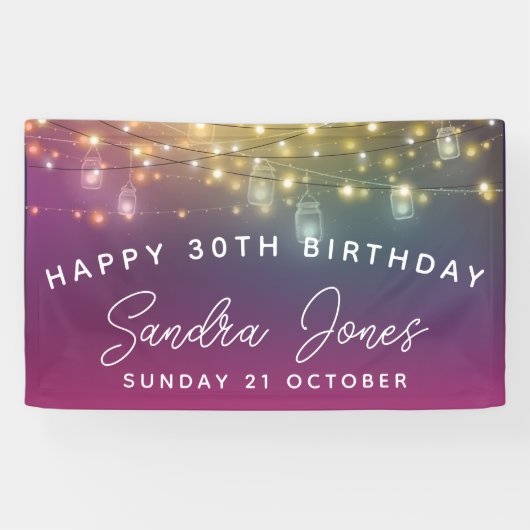 マイルストーンカスタマイズバースデータバナー、30歳の誕生日 横断幕 (横)