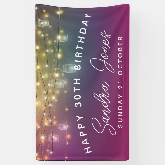 マイルストーンカスタマイズバースデータバナー、30歳の誕生日 横断幕 (縦)