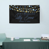 マイルストーンカスタマイズバースデータバナー、40th blue 横断幕 (トレードショー)