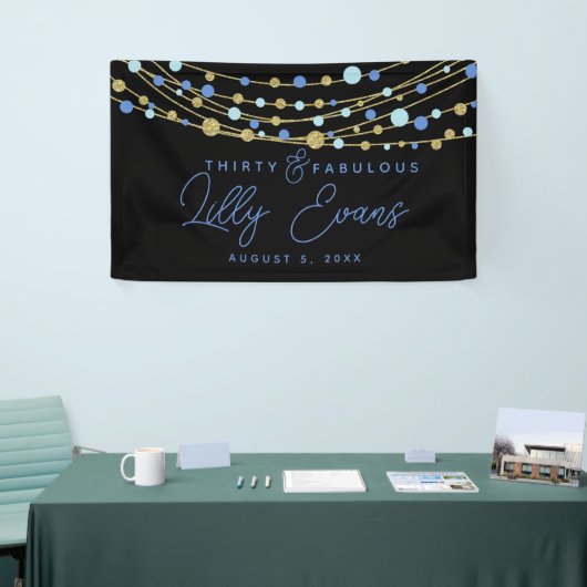 マイルストーンカスタマイズバースデータバナー、40th blue 横断幕 (トレードショー)