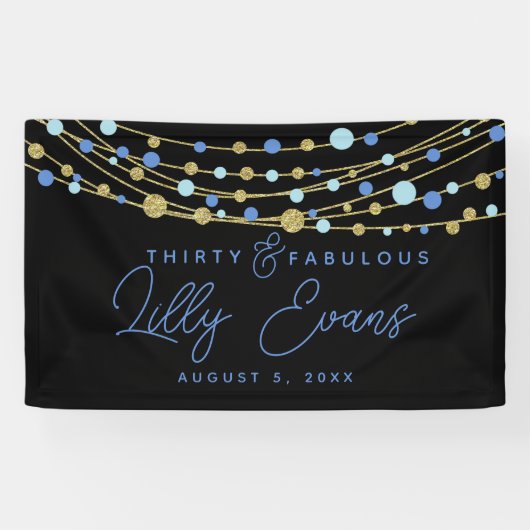 マイルストーンカスタマイズバースデータバナー、40th blue 横断幕 (横)