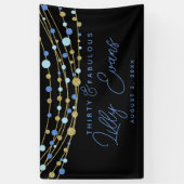 マイルストーンカスタマイズバースデータバナー、40th blue 横断幕 (縦)