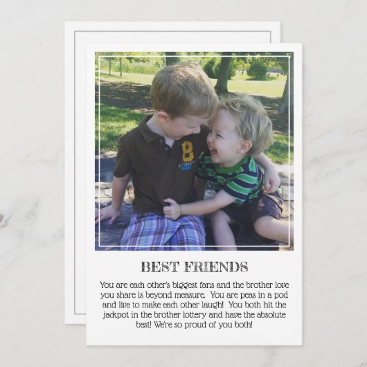 マイルストーンキープサカード:兄弟姉妹最高のの友人 案内状 (正面/裏面)