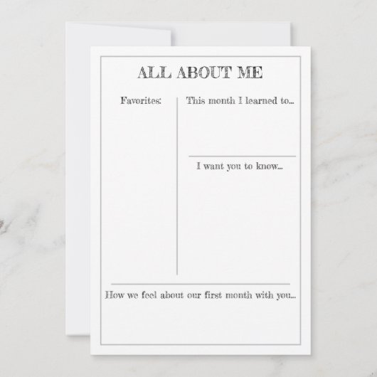 マイルストーンキープサプライカード: 1か月 案内状 (裏面)