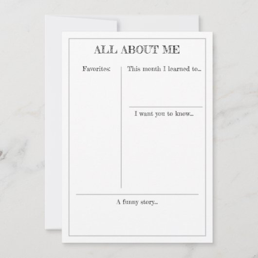 マイルストーンキープサムカード: 11ヶ月の古いアナウンス 案内状 (裏面)