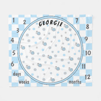 マイルストーンスニップスとカタツムリベビー フリースブランケット