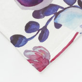 マイルストーンツインベビーガールウォーターの花パープル フリースブランケット (角)