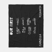 マイルストーンツツインズマイファーストホリデーモダンブラックベビー フリースブランケット (正面)