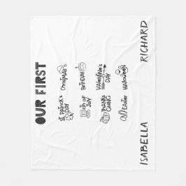 マイルストーンツツインズ私の最初のホリデーモダンかわいいベビー フリースブランケット