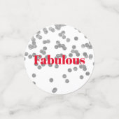 マイルストーンテーブル紙吹雪 – シルバーとレッドファブラス コンフェッティ (スモール正面)