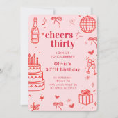 マイルストーンバースデーパーティー招待状 | 応援～三十 招待状 (正面)