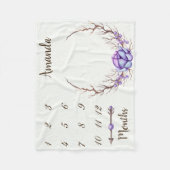 マイルストーンパープルシックアローフローラリース記念 フリースブランケット (正面)