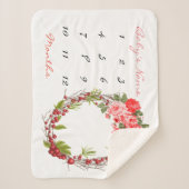 マイルストーンベビーガール毛布 シェルパブランケット (正面)