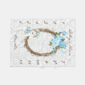 マイルストーンベビーブランケット-ラマ-青 フリースブランケット (正面(横))